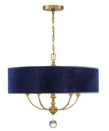 PARK HARBOR 453851 Van Noord Aged Brass 5 Light Pendant Light