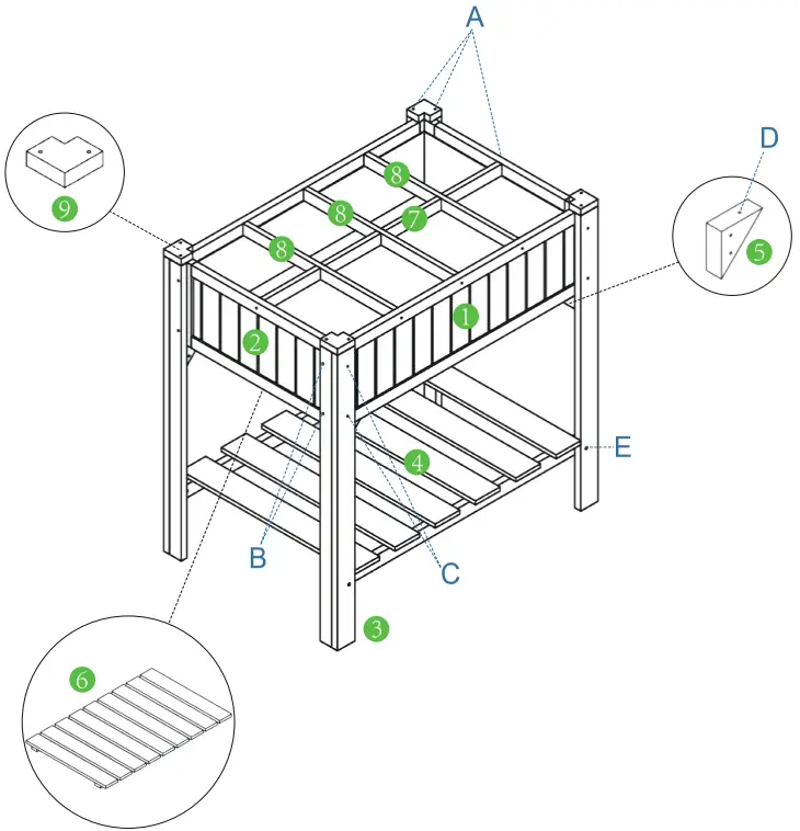 Quictent GB 01 49x37.4x36 Inches Garden Beds - Figure 5