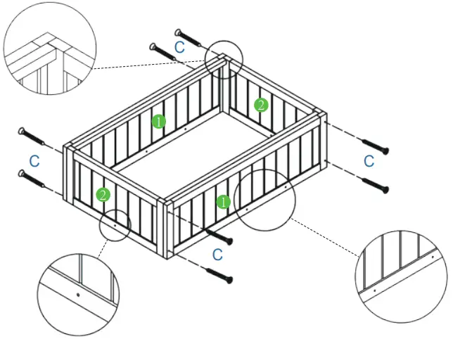 Quictent GB 01 49x37.4x36 Inches Garden Beds - Figure 6