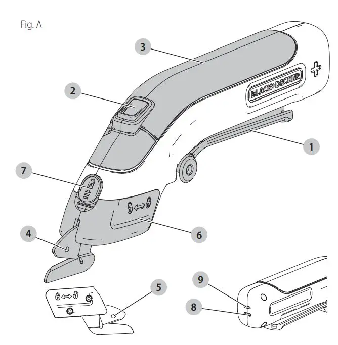 BLACKplusDECKER BCSC115 4V MAX Scissors Instruction Manual - Fig. A