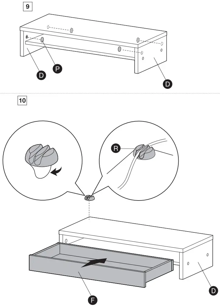IRIS OHYAMA MS 590D Monitor Stand Drawer - Assembly 4
