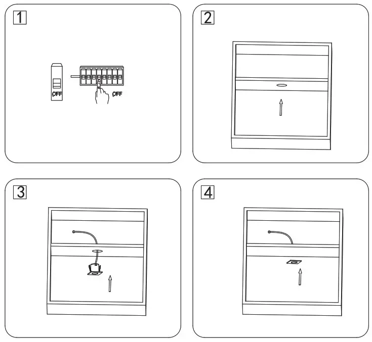 OPTONICA 3298 1W Square LED Cabinet Light - Installation Instructions