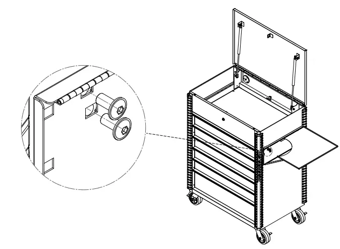 U S GENERAL 59445 Folding Side Tray for Tool Carts - Figure 2