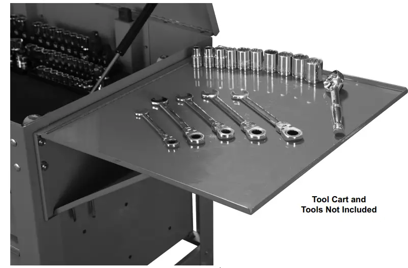 U S GENERAL 59445 Folding Side Tray for Tool Carts