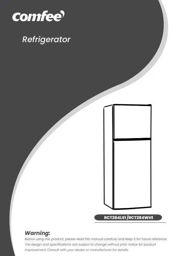 Comfee RCT284LS1 Refrigerator Instruction Manual