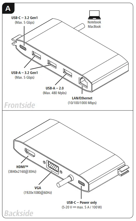 hama 00200111 USB-C Hub Multiport-
