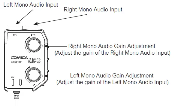 COMICA-LinkFlex-AD3-Two-Channel-XLR-3-5mm-6-35mm-Audio-Preamp-Mixer-FIG-9