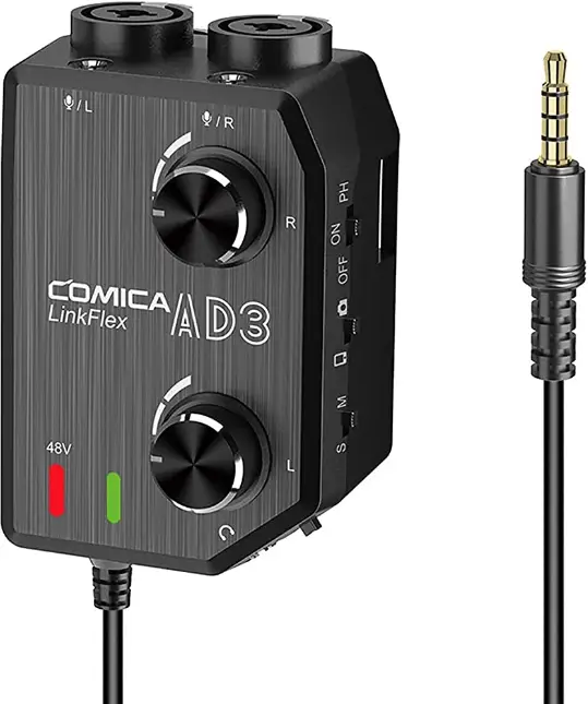 COMICA-LinkFlex-AD3-Two-Channel-XLR-3-5mm-6-35mm-Audio-Preamp-Mixer-PRODUCT