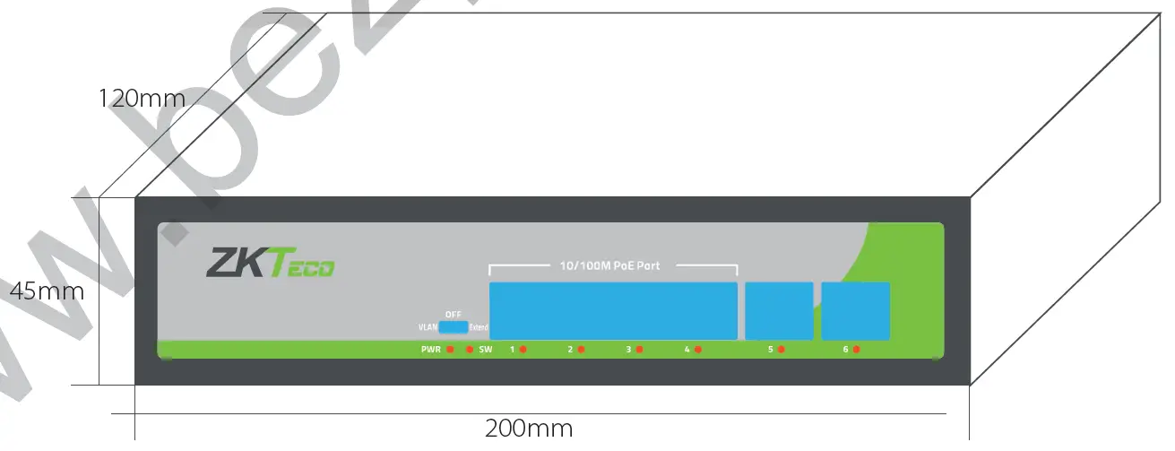 ZKTeco PE042-55-C 4 Ports 10 100Mbps PoE Switch 1