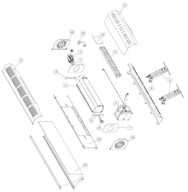 HEATSTAR HSRP37GL Outdoor Patio Heater - REPLACEMENT PARTS LIST FOR MODEL HSRP37GL