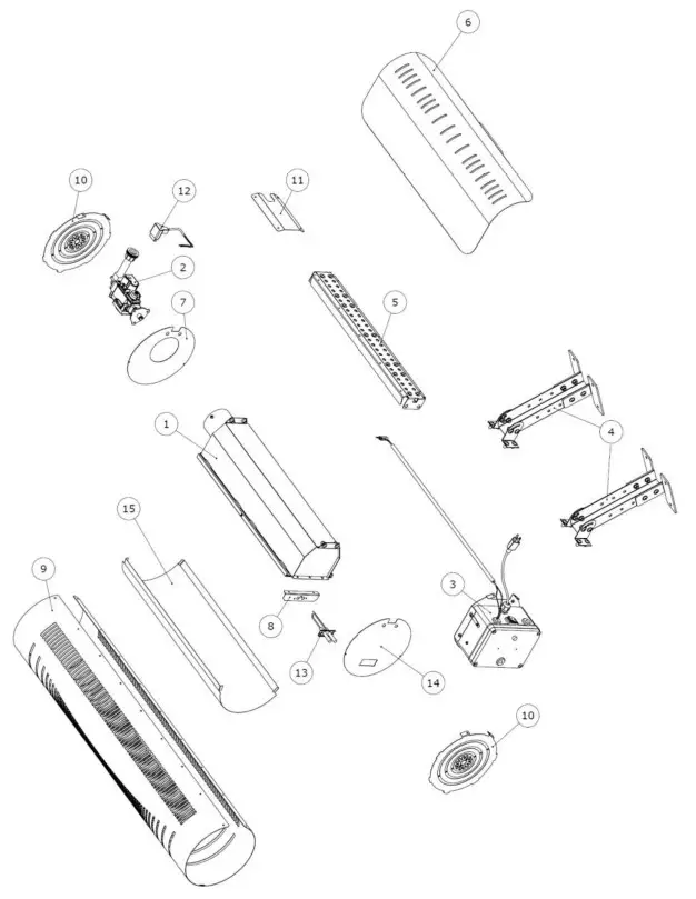 HEATSTAR HSRP37GL Outdoor Patio Heater - REPLACEMENT PARTS LIST FOR MODEL HSRP37MT