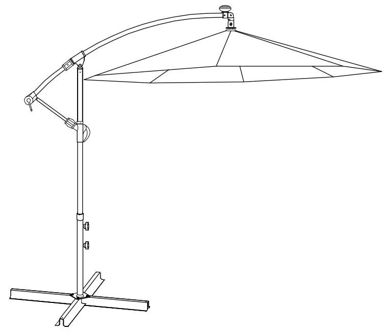 Sunnydaze 3208892 10 Ft. Cantilever Hanging Patio Umbrella With Solar LED -