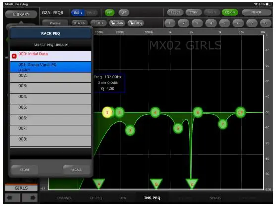 YAMAHA CL QL Series StageMix Digital Mixing Console - To access these Libraries when using a GEQ or PEQ8 accessed 2