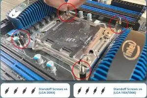 InWin SR2436PRO All-In-One Twin Turbines Liquid CPU-Install the standoff