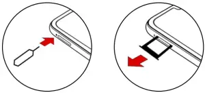 Wiko 228543 View5 Dual Sim Smartphone - Inserting the SIM cards 1