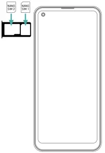 Wiko 228543 View5 Dual Sim Smartphone - Inserting the SIM cards