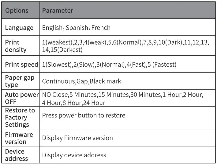 Phomemo M220 Label Maker Instructions - Display settings home menu