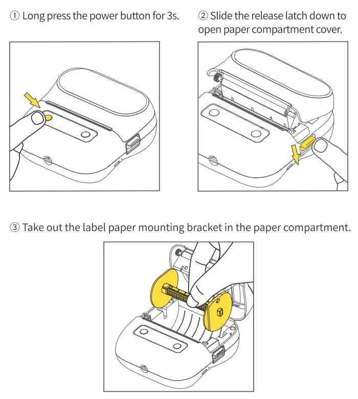 Phomemo M220 Label Maker Instructions - Printer paper roll installation