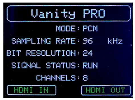audiopraise VanityPro Multi Channel HDMI Digital Audio Extractor with Built In Advanced Signal Processing - Home Screen