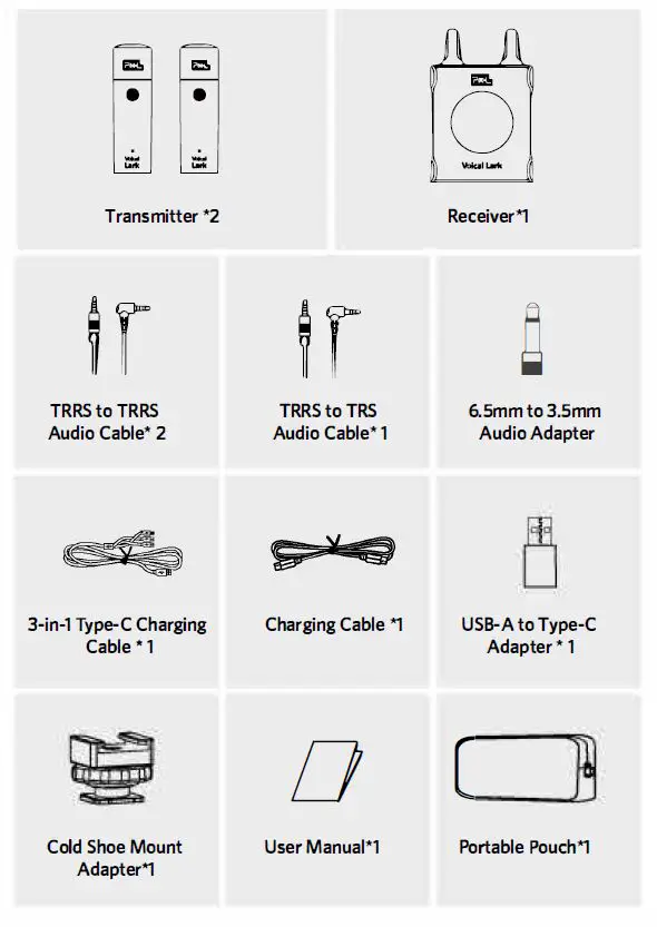 PIXEL Voical Lark 2-Person Wireless Microphone System-1