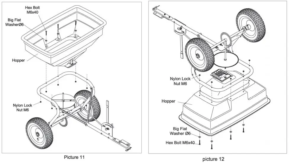 ytilnternational 125LB Tow-Behind Spreader - Assembly Instructions 6
