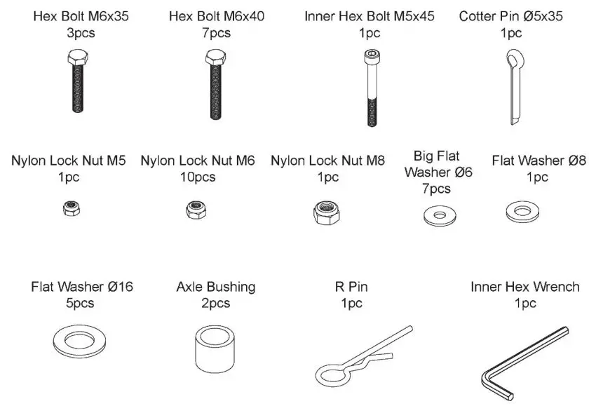 ytilnternational 125LB Tow-Behind Spreader - Component Parts 1