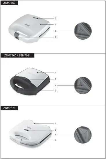 zelmer ZSM7850 Sandwich Maker - FIG 1