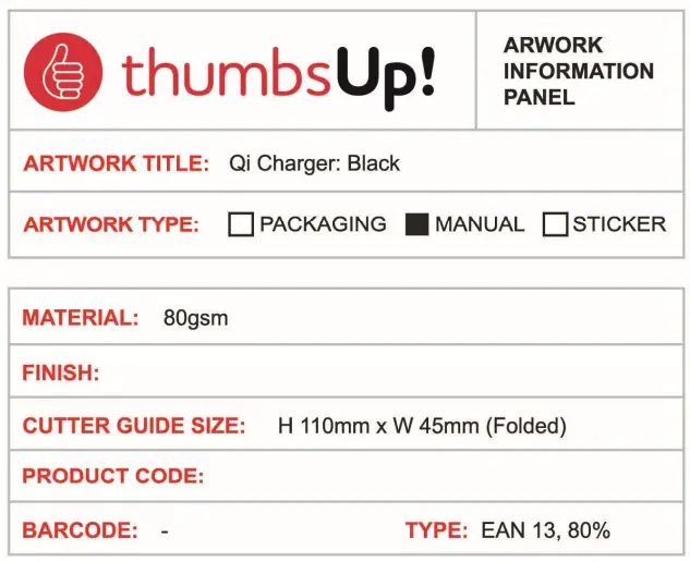 swipe CP12 Wireless Fast Charger User Guide - Arwork Information Panel
