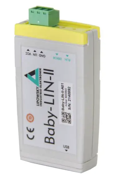 CaptureLIPOWSKY -INDUSTRIE-ELEKTRONIK- Baby-LIN-II LIN-Simulation- Device- with -USB -Interface -product