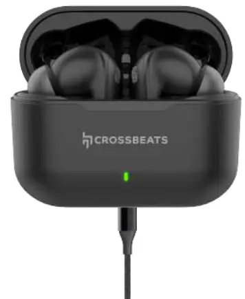 CROSSBEATS EPIC Touch Enabled Earbuds with ANC Mode - charging