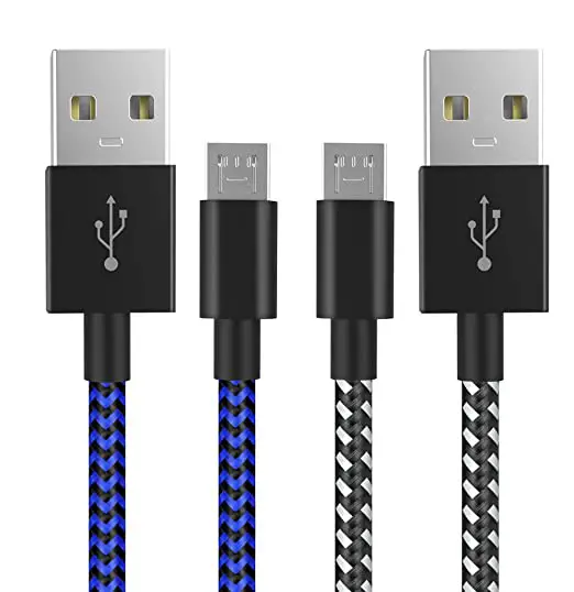 PS4-Controller-Charger-Charging-Cable 10ft-2-Pack-Nylon-Braided-Extra-Long-Micro-USB-2.0