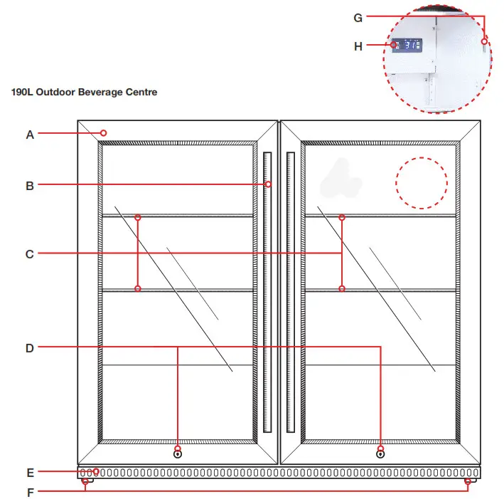 SOLT Outdoor Beverage Centre 190L Capacity
