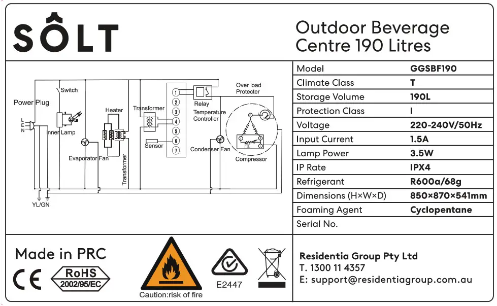 SOLT Outdoor Beverage Centre 190L Other Useful