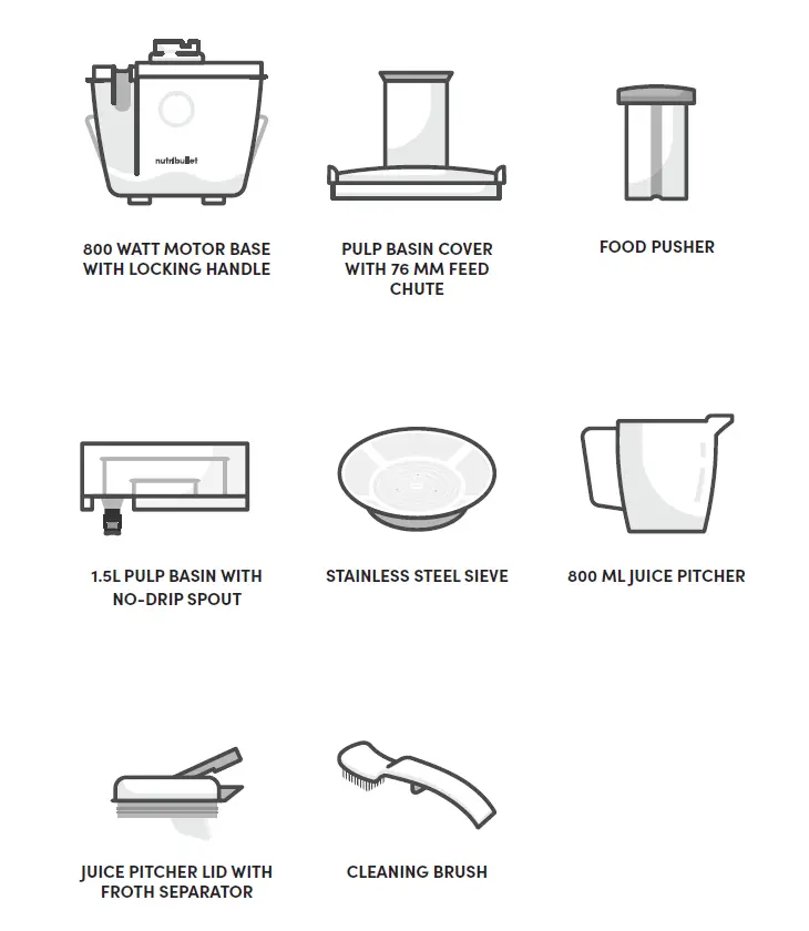 nutribullet NBJ200G 800W Fruit and Vegetable Juicer fig 1