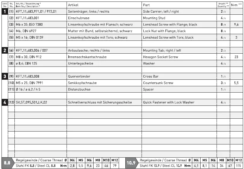 SW-MOTECH ADV.11.900.75000 Adventure Set Instruction fig 1