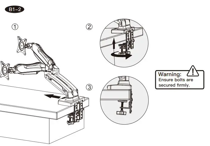 ERGEAR Monitor Desk Mount Instruction Manual-B1. Table Edge Installation B1-2