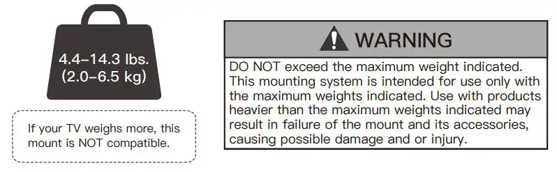 ERGEAR Monitor Desk Mount Instruction Manual-Weight Restrictions