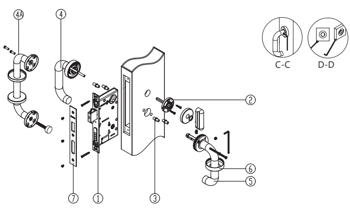 INOX-=PD97ES-Electrified-Mortise-Lockset-for-Sliding-Door-FIG-10