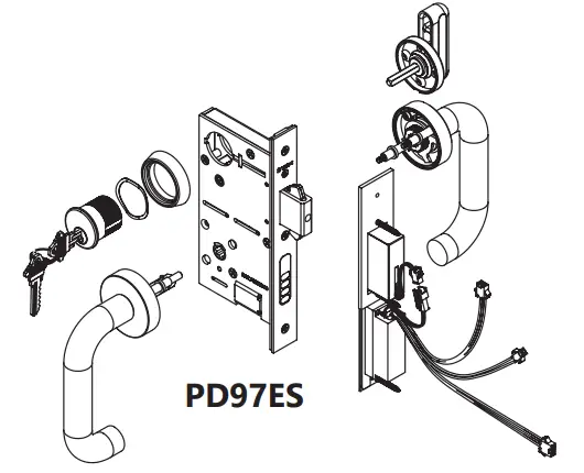 INOX-=PD97ES-Electrified-Mortise-Lockset-for-Sliding-Door-FIG-3