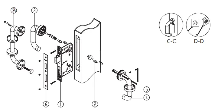 INOX-=PD97ES-Electrified-Mortise-Lockset-for-Sliding-Door-FIG-5
