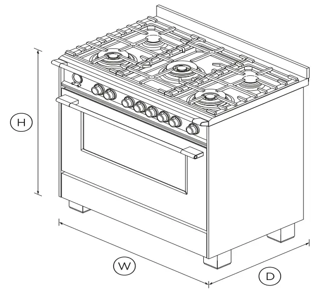 FISHER PAYKEL OR90SCG6W1 Freestanding Cooker Dual Fuel 90cm 5 Burners Self cleaning - Fig
