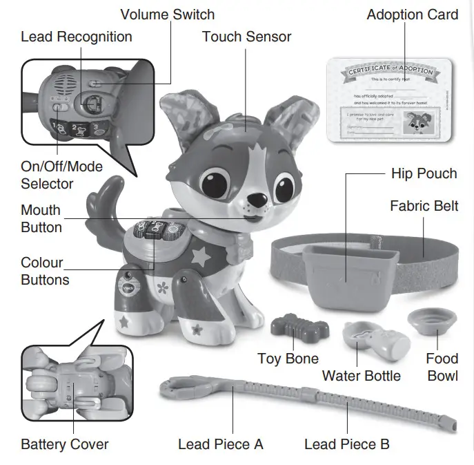 vtech 552563 Lets Go My Friend Pup Toy - parts