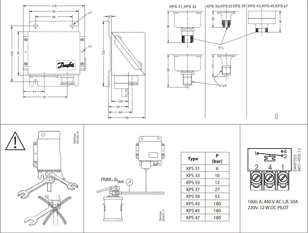Danfoss KPS 31 Pressure Switch Installation Guide - How to use