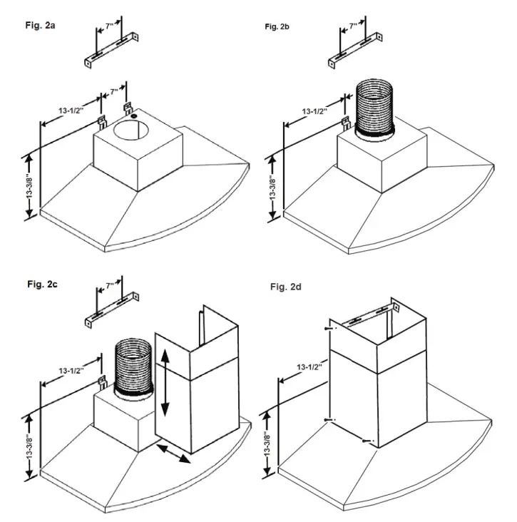 WINDSTER RA-239036SS Stainless Steel Wall Hood - fig 2