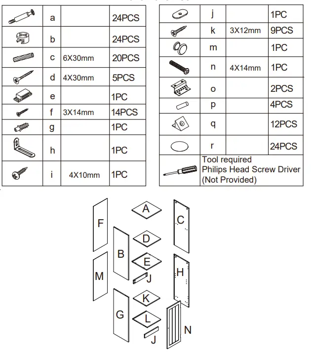 Kmart 43049271 Panelled Tall Storage Unit - fig
