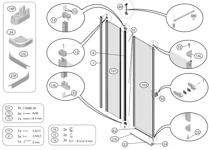 RAVAK CRV2-100 Shower Cabin - 1