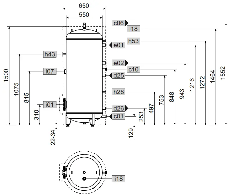 STIEBEL ELTRON SB-VS Series Solar DHW Cylinders - connections1.