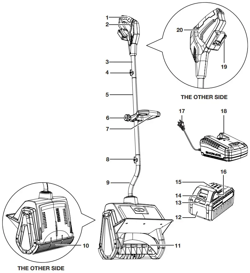 SUN JOE 24V SS13 XR RM Cordless Snow Shovel - FIGURE 1