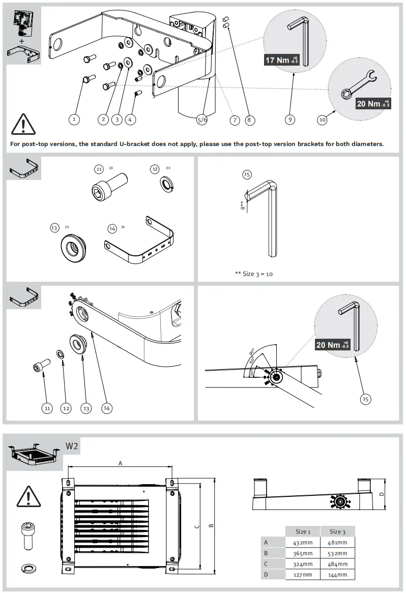 Schreder P3 Pole Mount Fixation Ceiling Fixation - fig 2