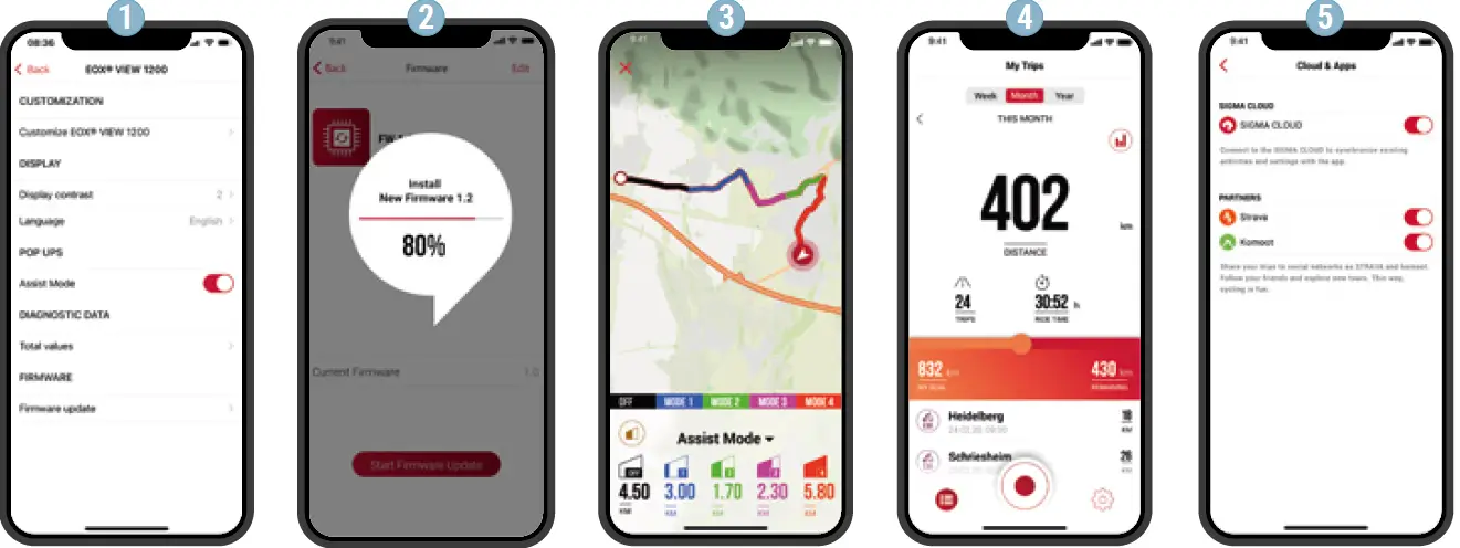 SIGMA EOX View 1200 Electric Bike Computer 10